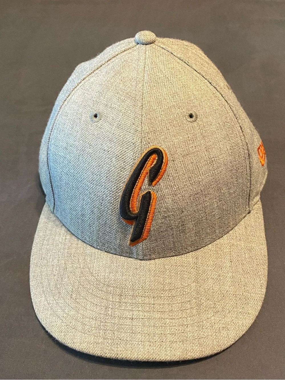 New Era Gray Cap with Orange and Black Accent